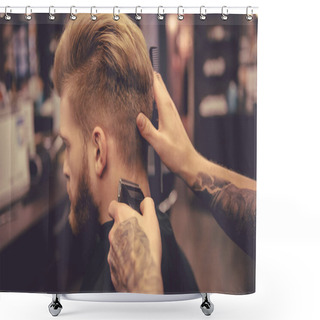 Personality  At The Barber Shop Shower Curtains