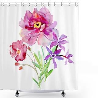 Personality  Colorful Wild Flowers Illustration Shower Curtains