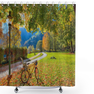 Personality  Spectacular Autumn View Of Lake And Trees In City Park Of Sell A Shower Curtains