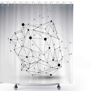 Personality  3D Vector Abstract Design Template, Polygonal Complicated Contra Shower Curtains