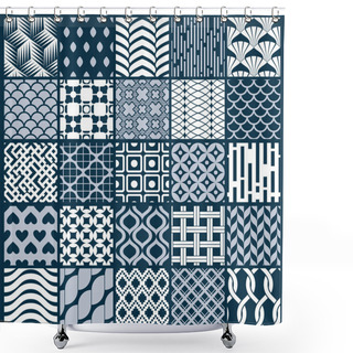 Personality  Monochrome Seamless Patterns Collection  Shower Curtains