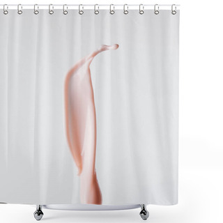 Personality  Fresh Pink Milk Splash Isolated On White Shower Curtains