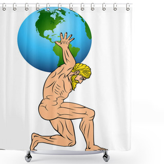 Personality  Atlas, Ancient God Shower Curtains
