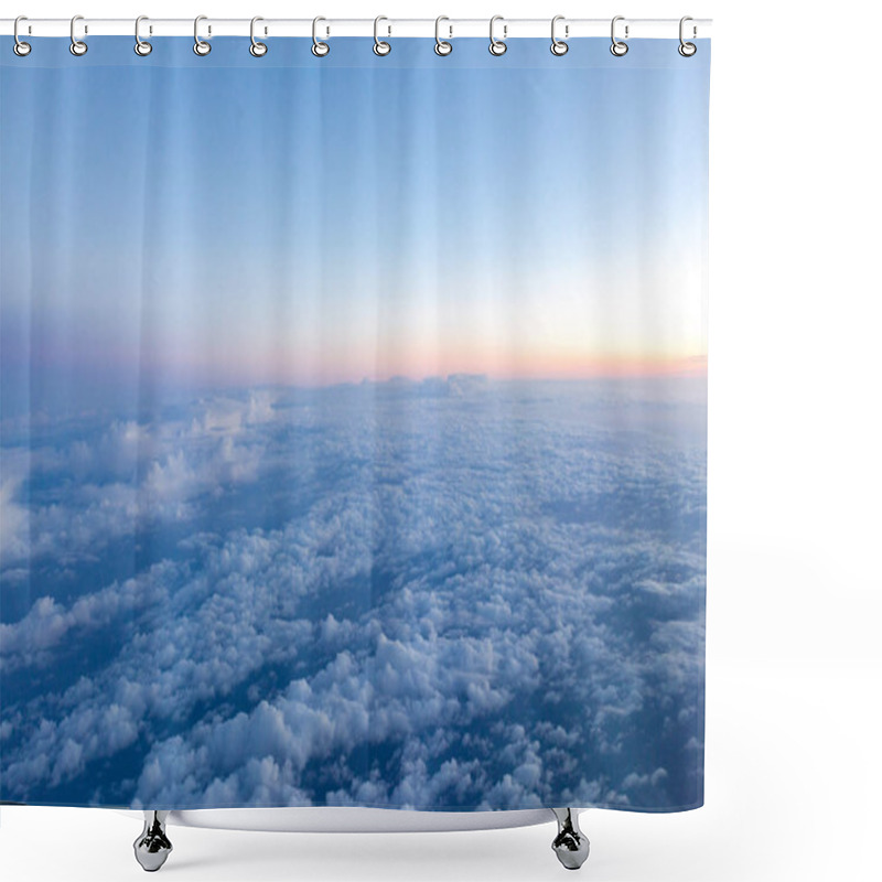 Personality  view of blue cloudy sky and sunlight as background shower curtains
