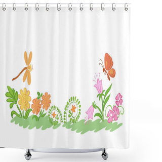 Personality  Summer Nature Flowers And Plants - Vector Shower Curtains