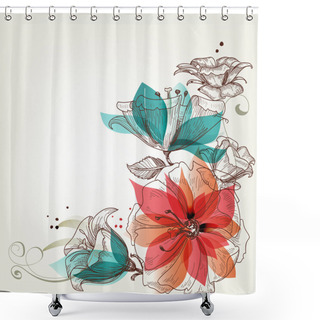 Personality  Vintage Flowers Background Shower Curtains