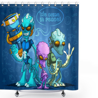 Personality  Alien Invaders Shower Curtains