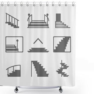 Personality  Stairs Or Stairway Icons Shower Curtains