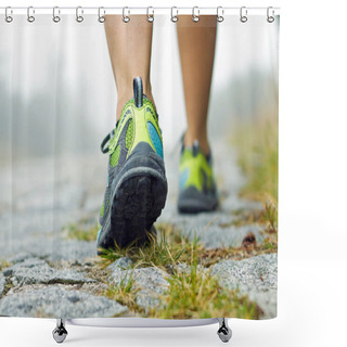 Personality  Walking Exercise, Sport Shoes And Legs Shower Curtains