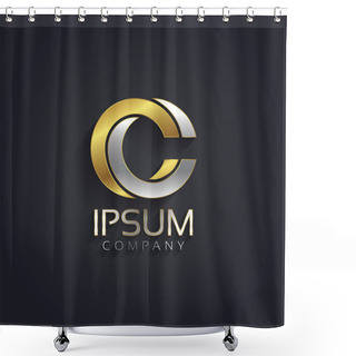 Personality  Silver And Gold Letter C Shower Curtains