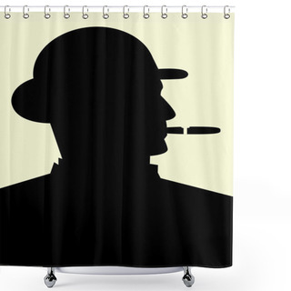 Personality  Gentleman Smoking A Cigar Shower Curtains