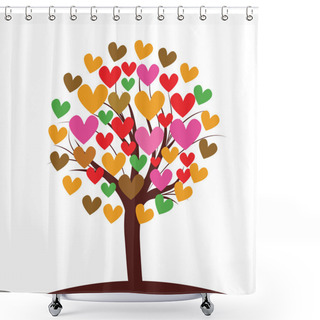 Personality  Valentines Tree Background, Vector Illustration, Element For Design Shower Curtains