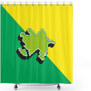 Personality  Azerbaijan Green And Yellow Modern 3d Vector Icon Logo Shower Curtains