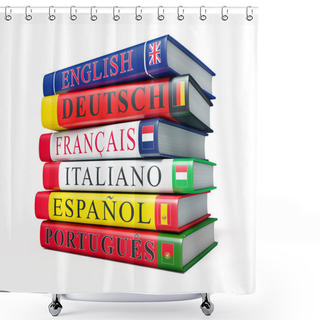 Personality  Stack Of Dictionaries Isolated Shower Curtains
