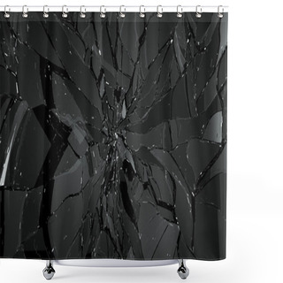 Personality  Pieces Of Broken And Cracked Glass Shower Curtains
