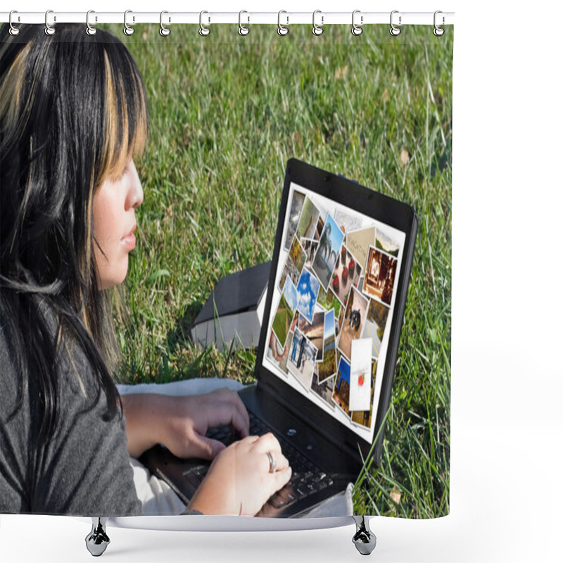 Personality  Woman Photo Editing Shower Curtains