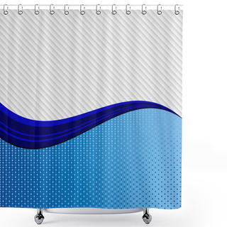 Personality  An Abstract Blue Wave Dividing Two Different Textures Of Diagonal Stripes A Shower Curtains