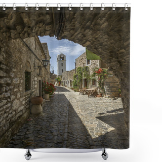 Personality  Mesta, Chios, Greece Shower Curtains