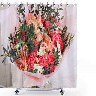 Personality  Romance Bouquet With Various Flower Shower Curtains