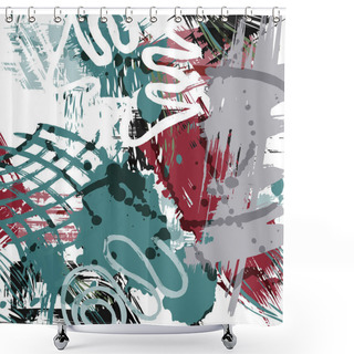 Personality  Geometric Abstract Pattern In Ethnic Style Graffiti Style In A Beautiful Bright Color For Your Design Shower Curtains