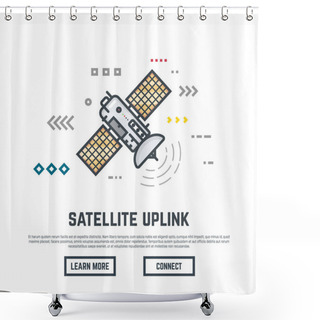 Personality  Communication Satellite Illustration Shower Curtains