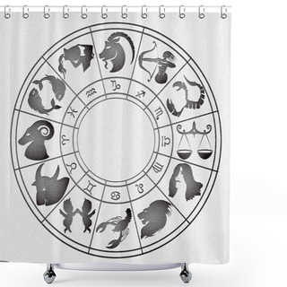 Personality  Zodiac Signs On Canvas Shower Curtains