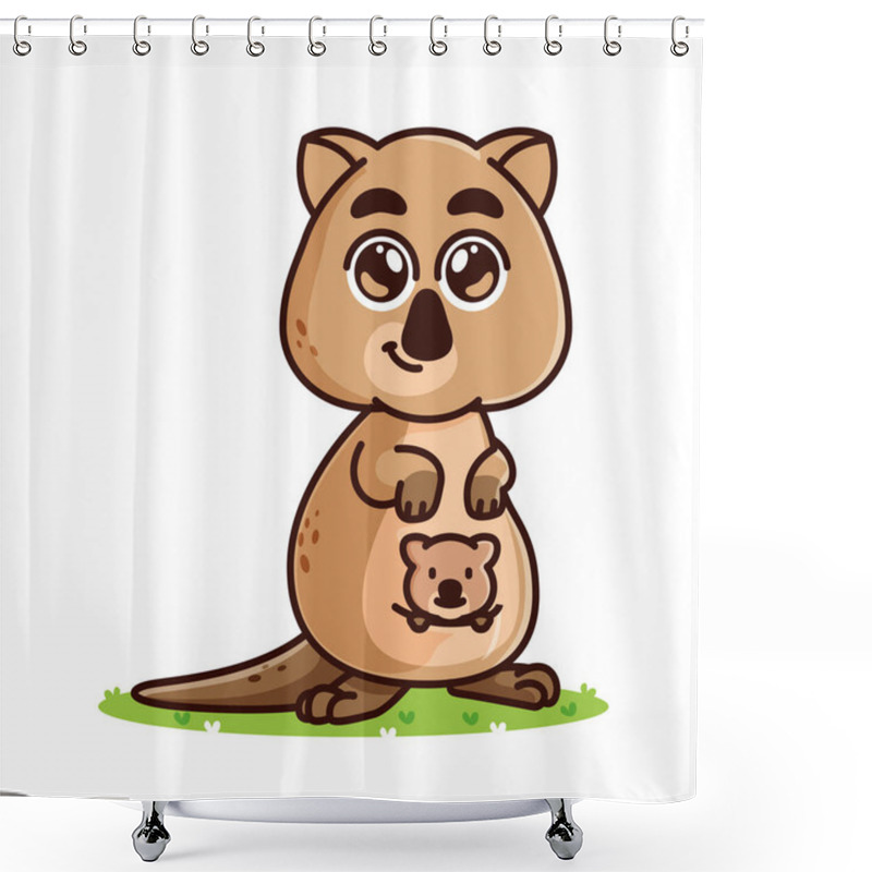 Personality  Cute Quokka Cartoon, Animal Alphabet Cute Cartoon Shower Curtains