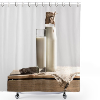 Personality  Fresh Milk In Glass And Jar Shower Curtains