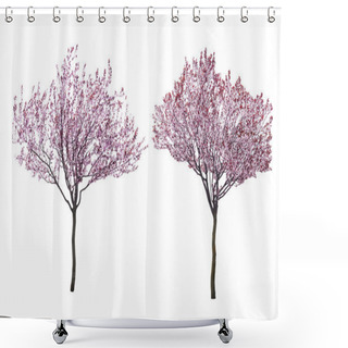 Personality  Blossoming Pink Trees Shower Curtains