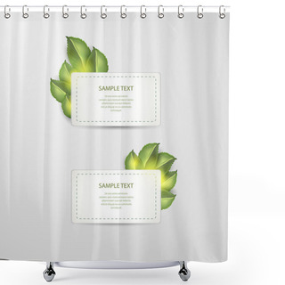 Personality  Vector Stickers With Green Leafs Shower Curtains