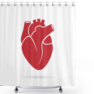 Personality  Realistic Human Heart Vector Drawing Shower Curtains
