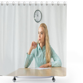 Personality  Thoughtful Businesswoman  Shower Curtains