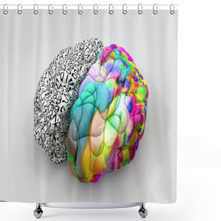 Personality  Left And Right Brain Concept Perspective Shower Curtains