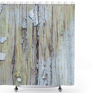 Personality  Close-up View Of Old Wooden Background With Weathered Scratched Paint Shower Curtains