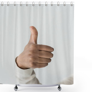Personality  Woman Showing Thumb Up Shower Curtains