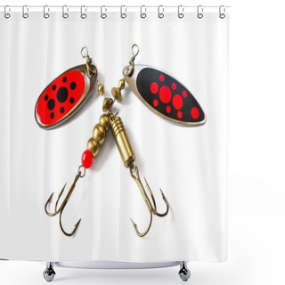 Personality  Two Fishing Lure Shower Curtains