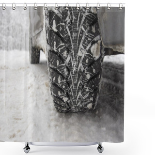 Personality  Winter Tire Shower Curtains