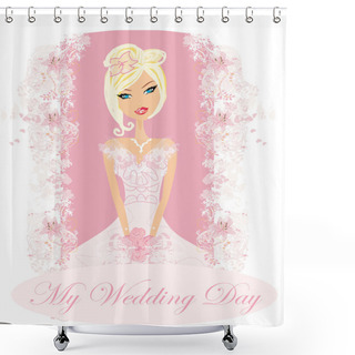 Personality  Beautiful Bride Card Shower Curtains