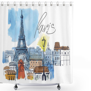 Personality  Vector Paris Shower Curtains