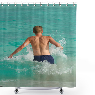 Personality  Swimming In The Ocean Shower Curtains