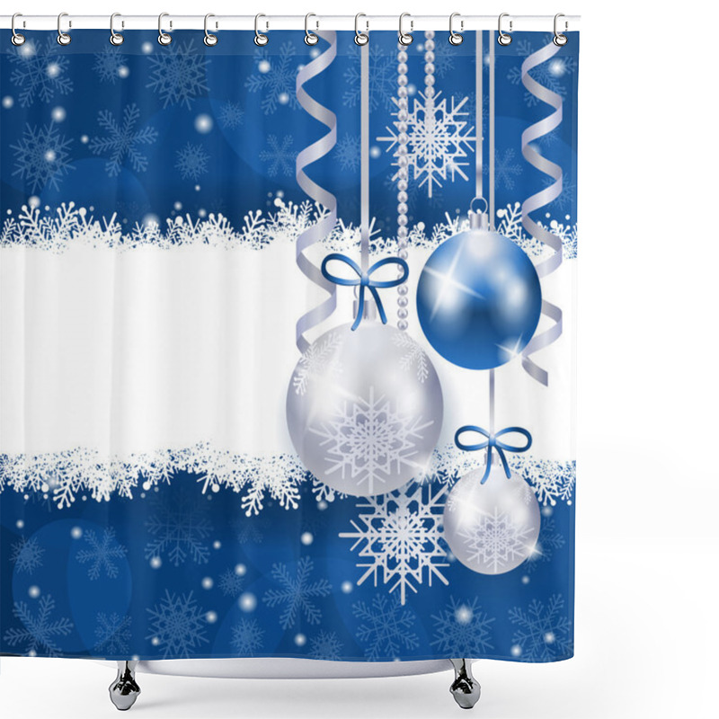 Personality  Christmas Background With Balls Shower Curtains