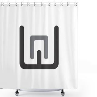 Personality  NW Letter Logo Design Vector Shower Curtains