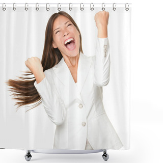 Personality  Happy Winner - Success Business Woman Shower Curtains