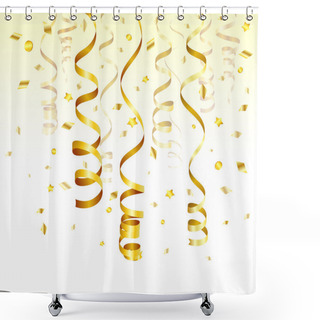 Personality  Gold Streamer Shower Curtains