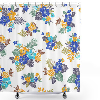 Personality  Hibiscus Flower Pattern Shower Curtains