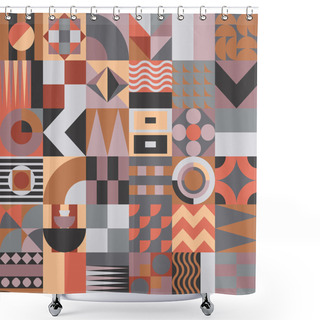 Personality  Geometric Mosaic Seamless Pattern Shower Curtains