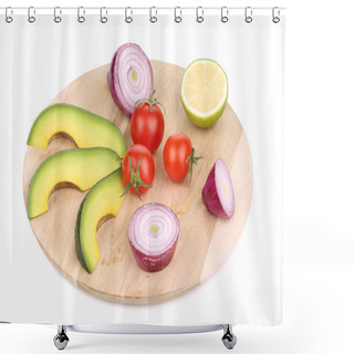 Personality  Fresh Vegetables On Platter. Shower Curtains