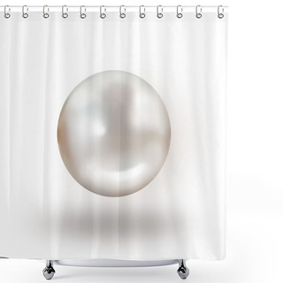 Personality  White Pearl Isolated On White Background With Drop Shadow Shower Curtains