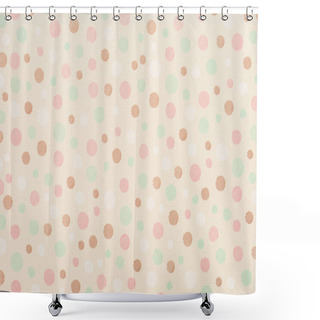 Personality  Set Of Different Sized Colored Circles On Beige Shower Curtains