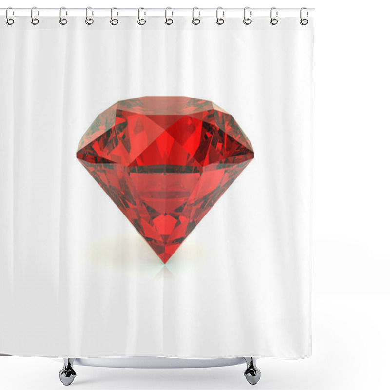 Personality  Red diamond on white background shower curtains